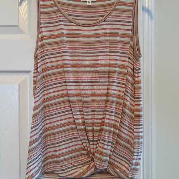Max Studio super cute striped tank top with center knot X Small - Picture 4 of 9